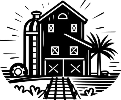 Farm, Minimalist and Simple Silhouette - Vector illustration