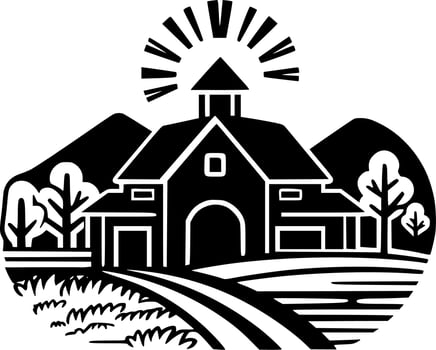 Farm - Minimalist and Flat Logo - Vector illustration