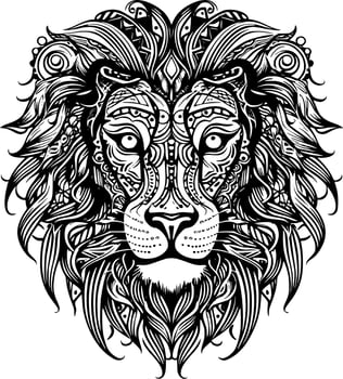 Lion, Minimalist and Simple Silhouette - Vector illustration