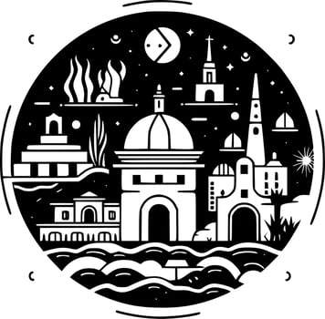 Mexico - Black and White Isolated Icon - Vector illustration
