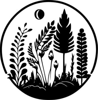 Nature, Black and White Vector illustration