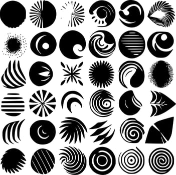 Patterns, Black and White Vector illustration