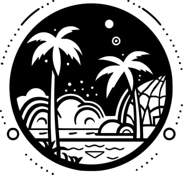 Summer, Minimalist and Simple Silhouette - Vector illustration