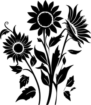 Sunflowers - Minimalist and Flat Logo - Vector illustration