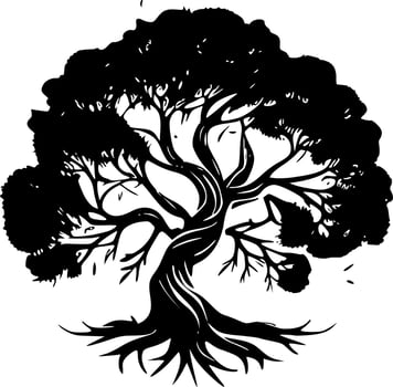 Tree of Life - Minimalist and Flat Logo - Vector illustration