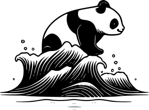 Waves, Black and White Vector illustration