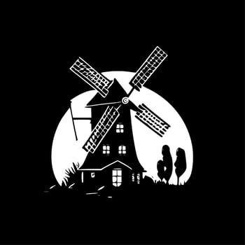 Windmill - Minimalist and Flat Logo - Vector illustration