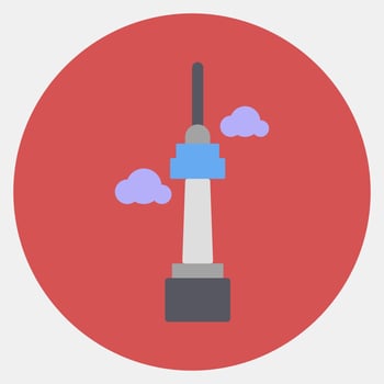 Icon south korean tower. South Korea elements. Icons in color mate style. Good for prints, posters, logo, advertisement, infographics, etc. vector