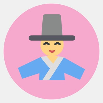 Icon south korean man. South Korea elements. Icons in color mate style. Good for prints, posters, logo, advertisement, infographics, etc. vector