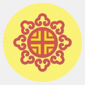 Icon korean traditional ornament. South Korea elements. Icons in color mate style. Good for prints, posters, logo, advertisement, infographics, etc. vector