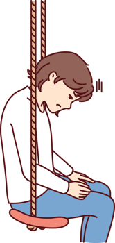 Little girl is sad sitting in swing due to lack of friends or long wait of parents from work png