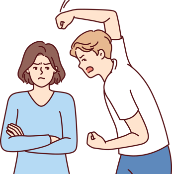 Aggressive man beats woman with violence because of jealousy and suspicion of infidelity png