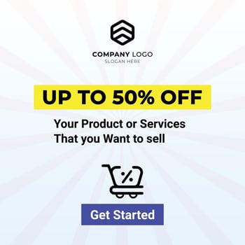 Special offer discount banner Up to 50 percent off vector