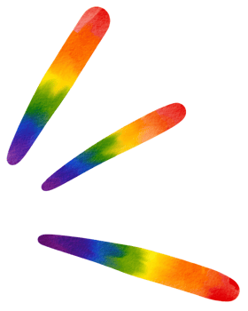 Rainbow scribble line for quote  text watercolor brush isolate on png