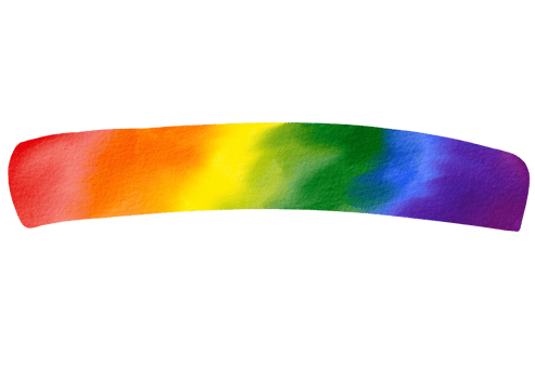 Blank rainbow label watercolor brush isolate on png