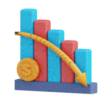3d illustration business graph down png