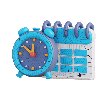 3d illustration clock and schedule calendar png