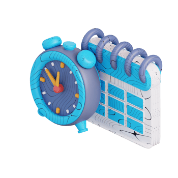 3d illustration clock and schedule calendar png