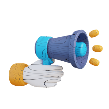 3d illustration of hand holding megaphone png