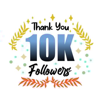 Text thank you followers celebration vector