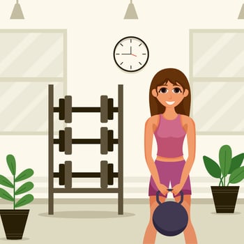 Workout Gym Flat Design Illustration vector