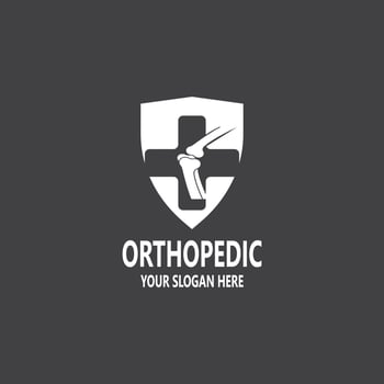 Human bone orthopedic logo vector. Anatomy skeleton flat design template illustration vector