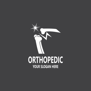 Human bone orthopedic logo vector. Anatomy skeleton flat design template illustration vector
