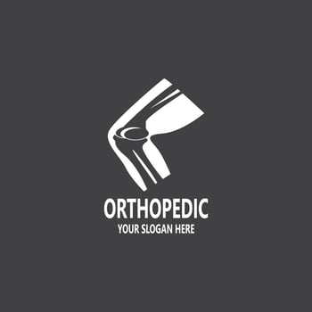Human bone orthopedic logo vector. Anatomy skeleton flat design template illustration vector