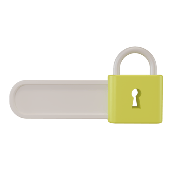 3d render padlock icon. concept illustration of opening a document file by using a password png