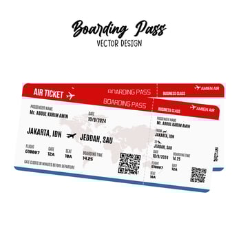 Airlines ticket design template vector