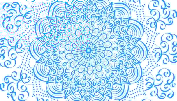 Illustration of blue mandala motif decoration vector