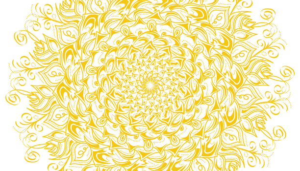 Yellow mandala motif decoration illustration vector