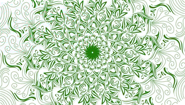 Green mandala motif decoration illustration vector