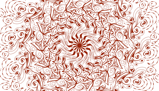 Illustration of red mandala motif decoration png
