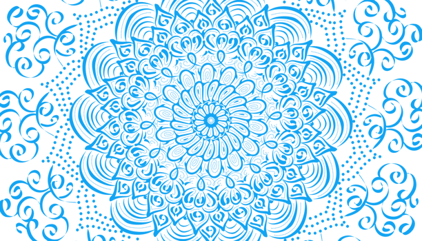 Illustration of blue mandala motif decoration png