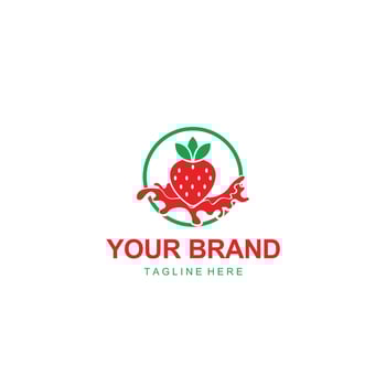 strawberry logo in a green circle vector