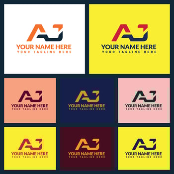 Aj letter logo or aj text logo and aj word logo design. vector