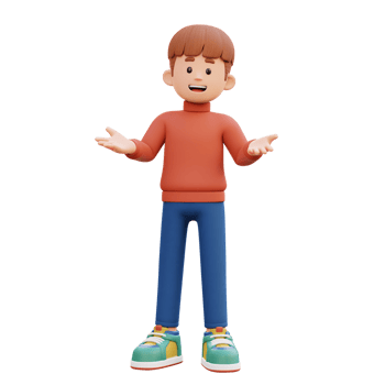 3d male character talking png