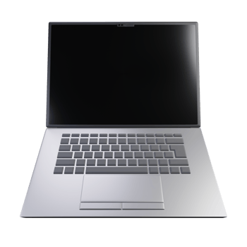 3d render laptop silver color png