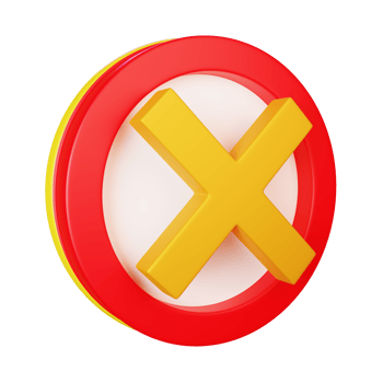 3d render icon cross mark transparent png