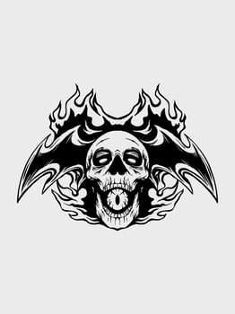 skull with black outline for white background vector