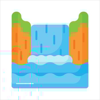 Check this beautifully designed vector of waterfall in editable style,