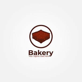 Chocolate Flavor Cake Logo Design with circle accent vector