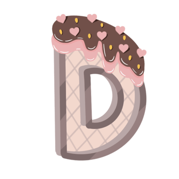 A to Z alphabet cookies coated with chocolate and strawberry and topped with heart-shaped png