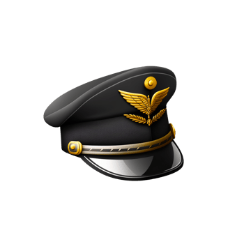 Professional uniform cap for pilot headdress png
