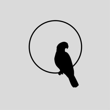 Logo template parrot vector icon illustration design, logo design template, with parrot icon in a circle
