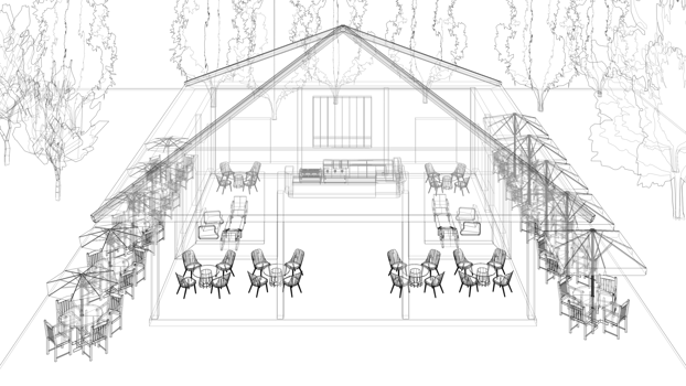 3D illustration of coffee shop png
