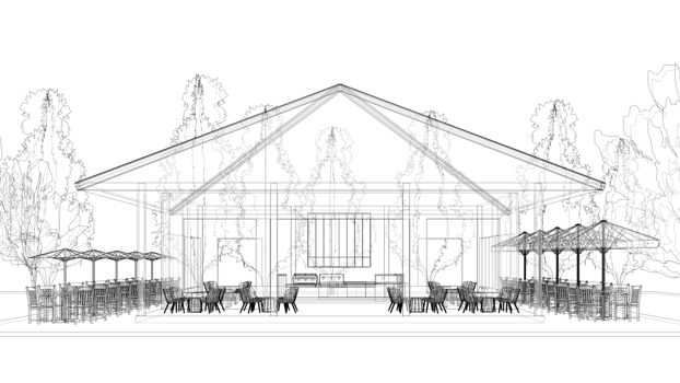 3D illustration of coffee shop png