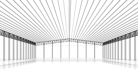 3D illustration of building project in transparent png