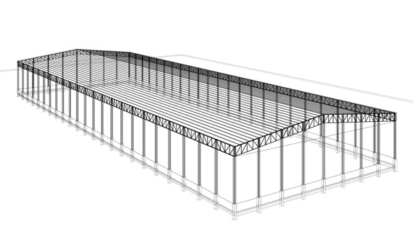 3D illustration of building project in transparent png